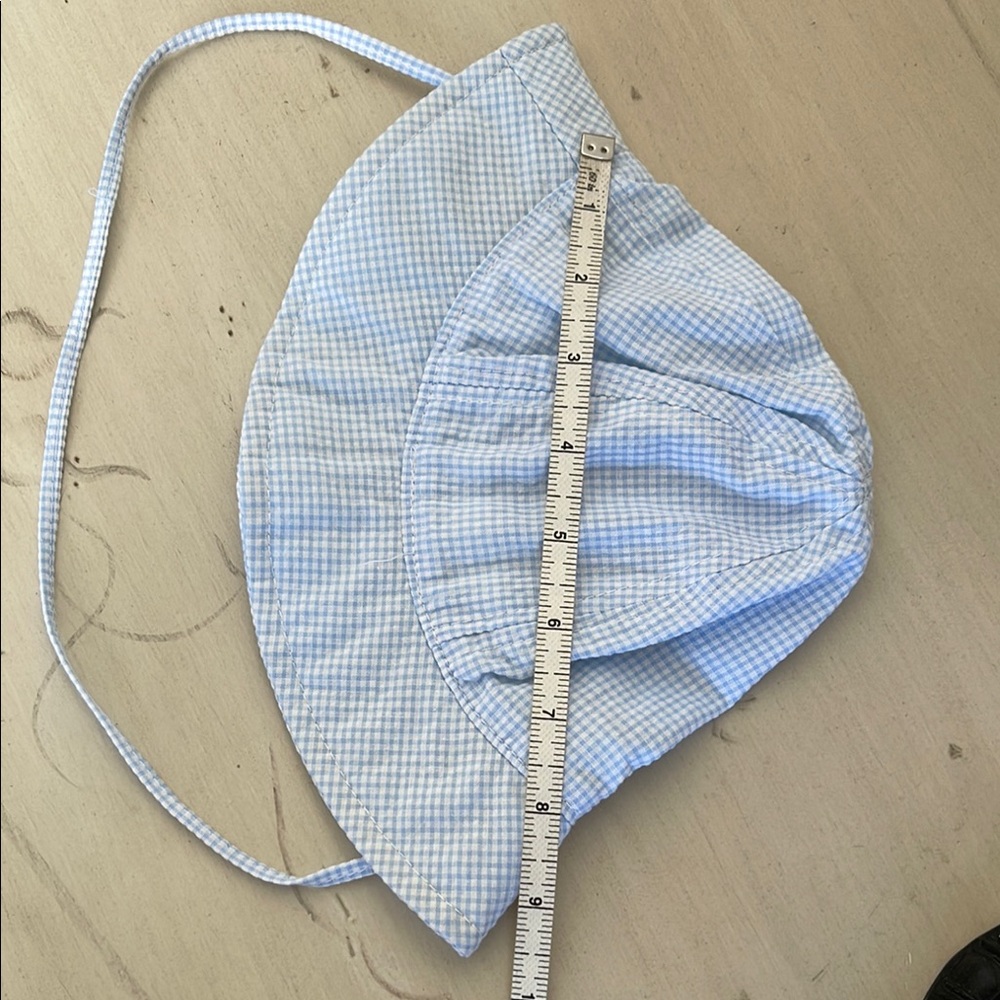 BABY Blue Gingham Wide-Brim Sun Hat - Picture 7 of 7